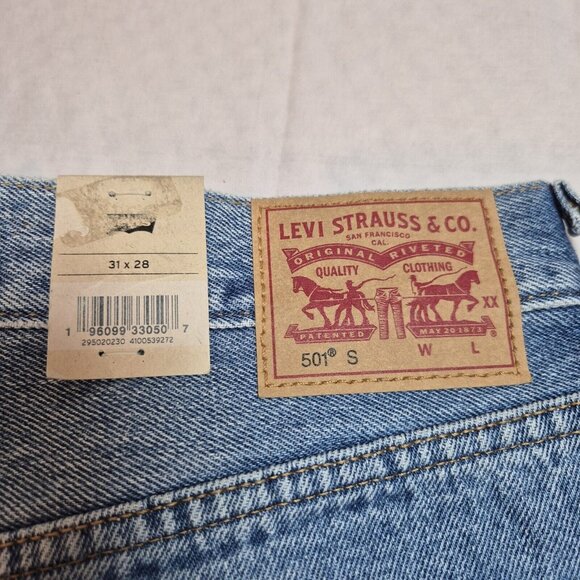 Levis Womens Jeans 501 Skinny High Rise Distressed Button Fly Size 31x28 NWT 36 - Picture 10 of 13